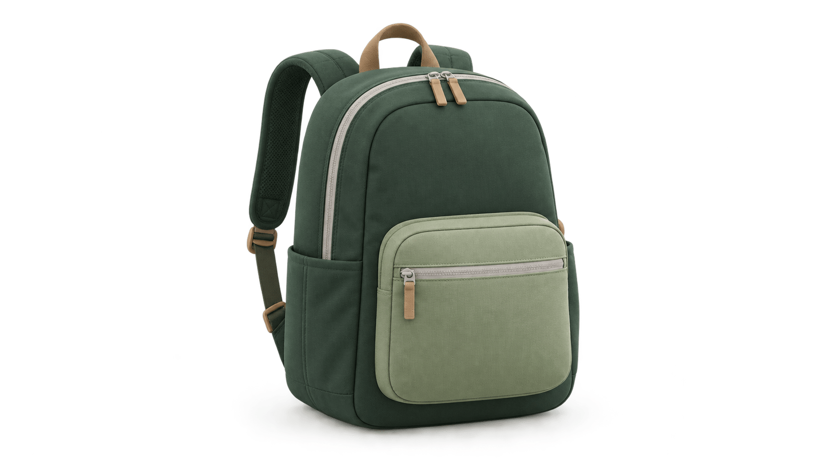 Green travel backpack generated from the prompt