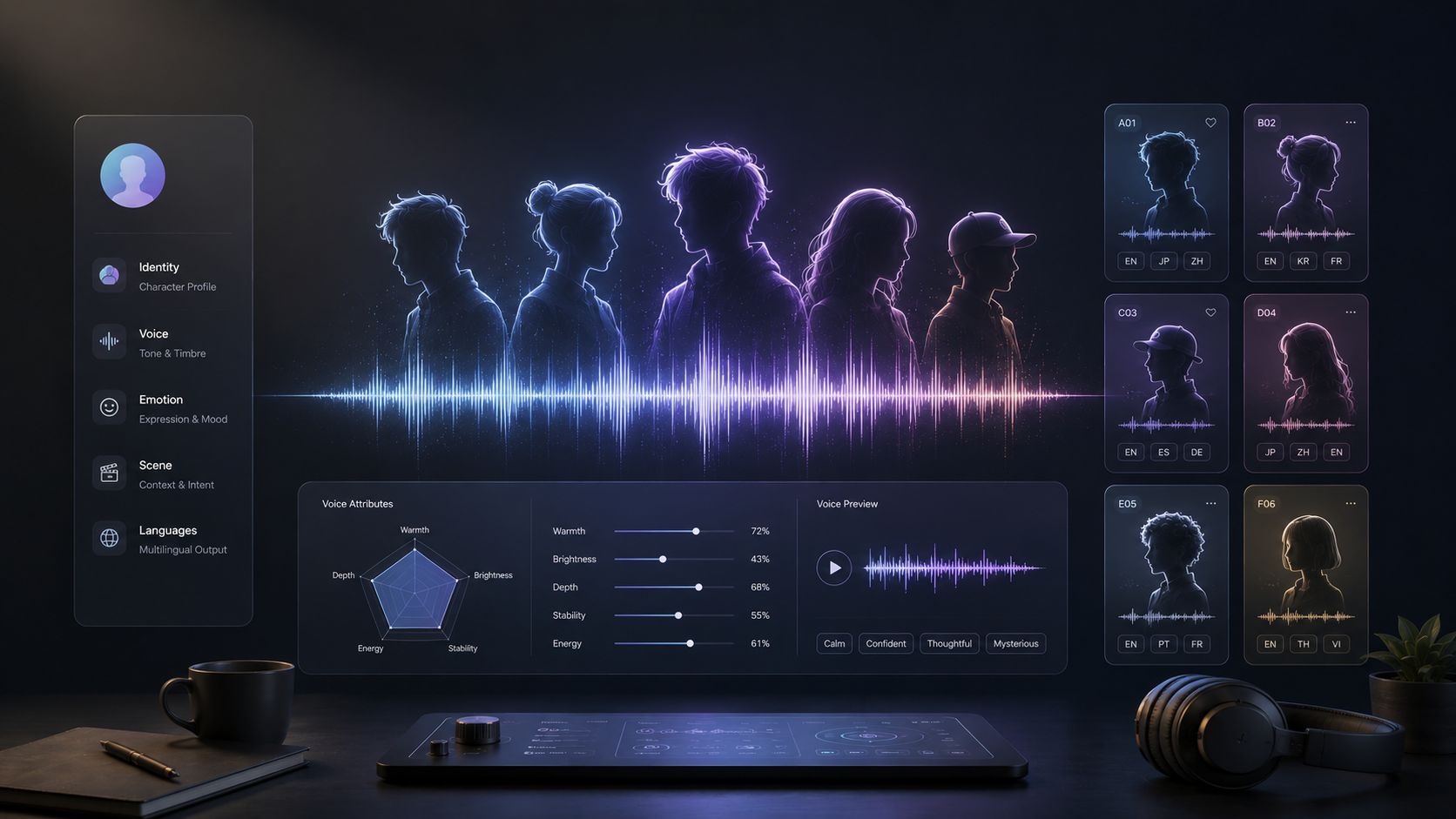 How to Sculpt an AI Character Voice: 20 Editable Character Card Templates